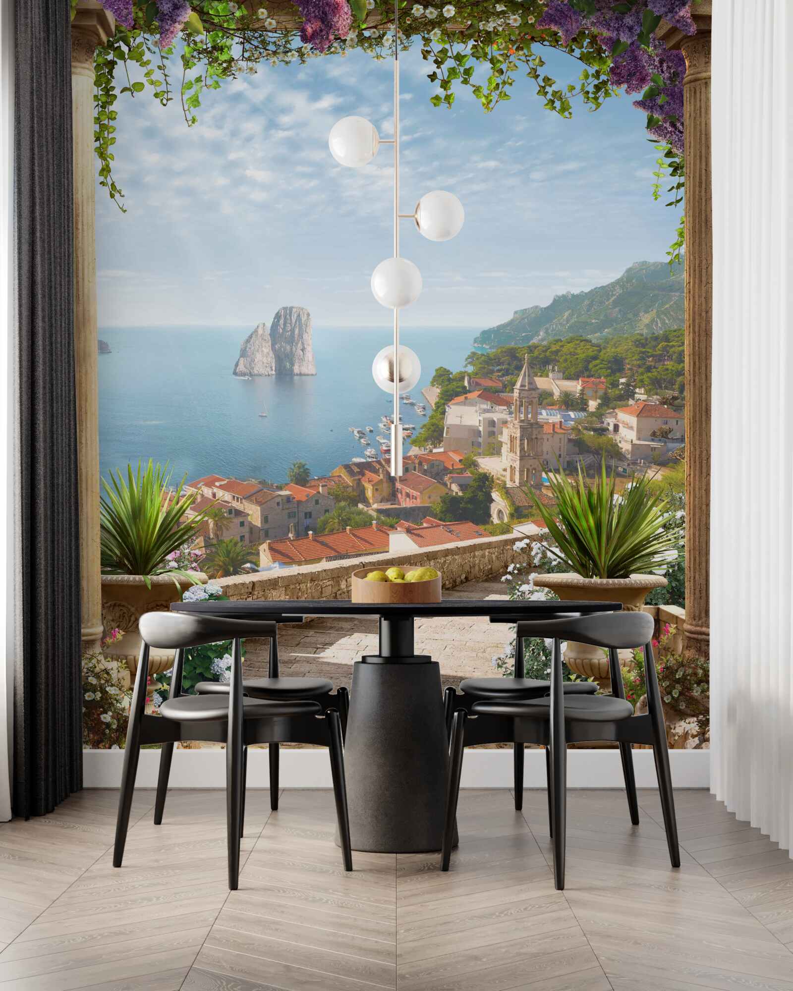 Fototapet panoramă a orașului istoric și a mării