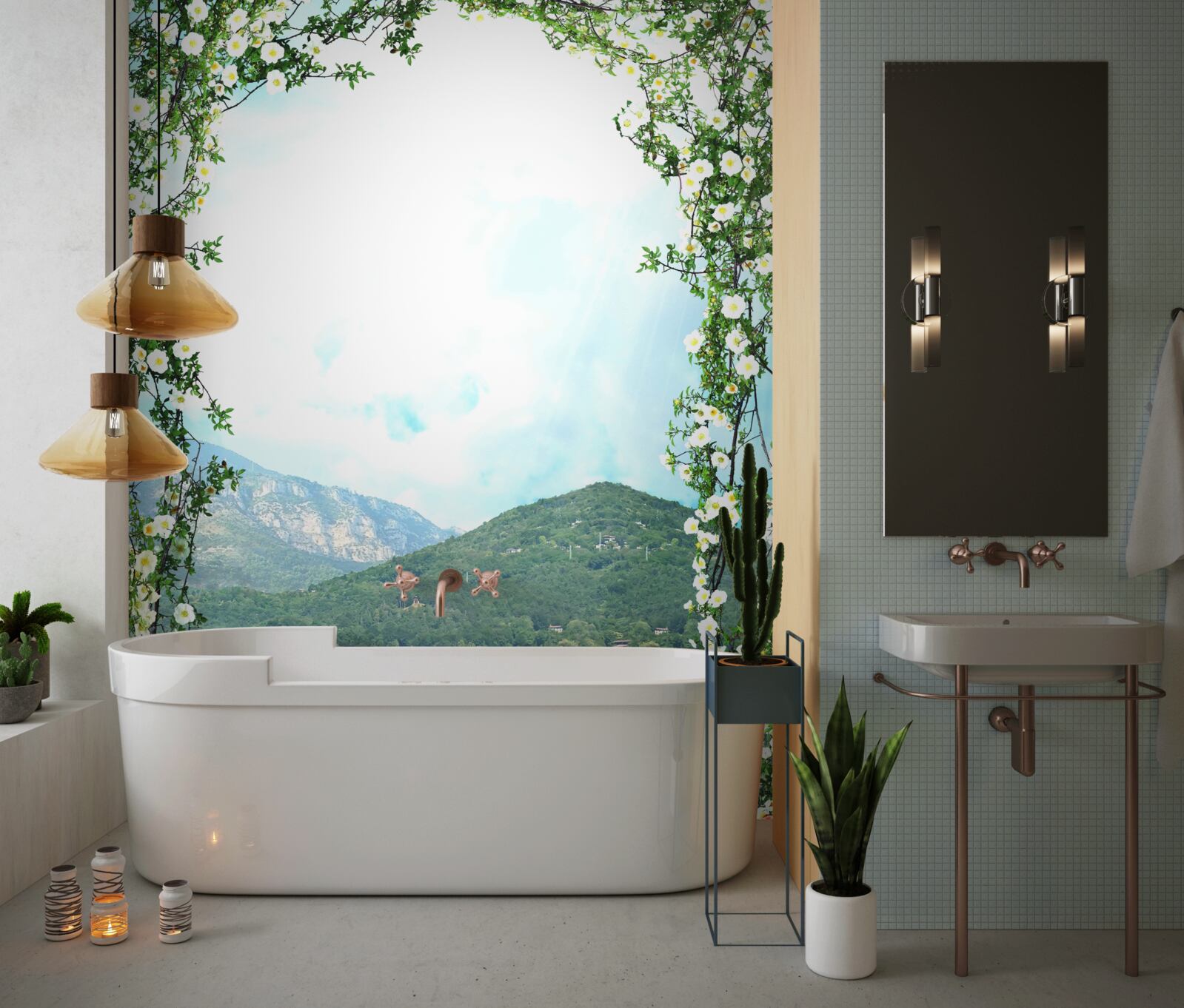 Fototapet panorama unui oraș aglomerat