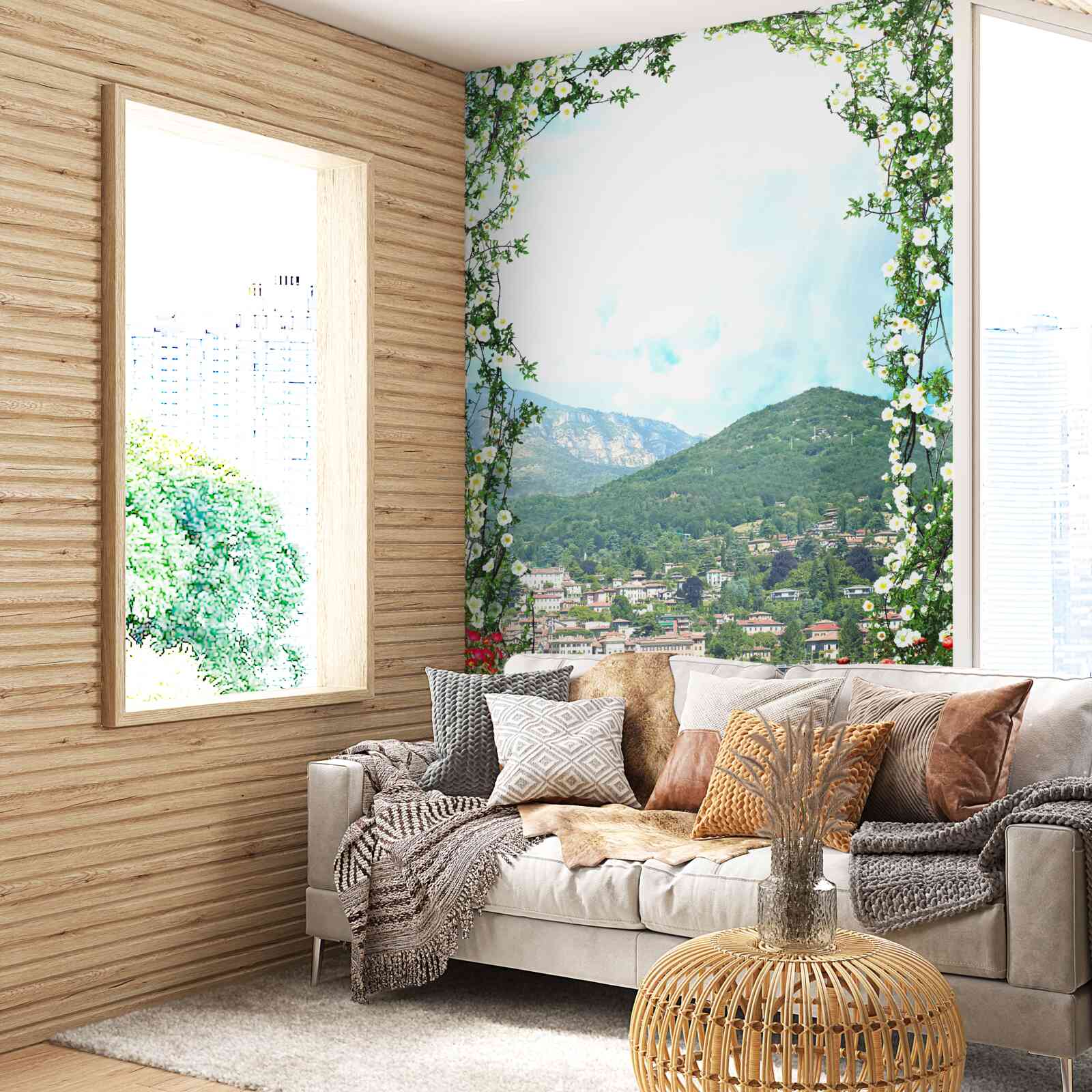 Fototapet panorama unui oraș aglomerat