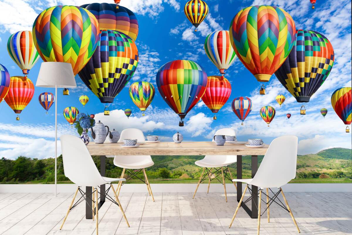 Fototapet procesiune de baloane de toate culorile