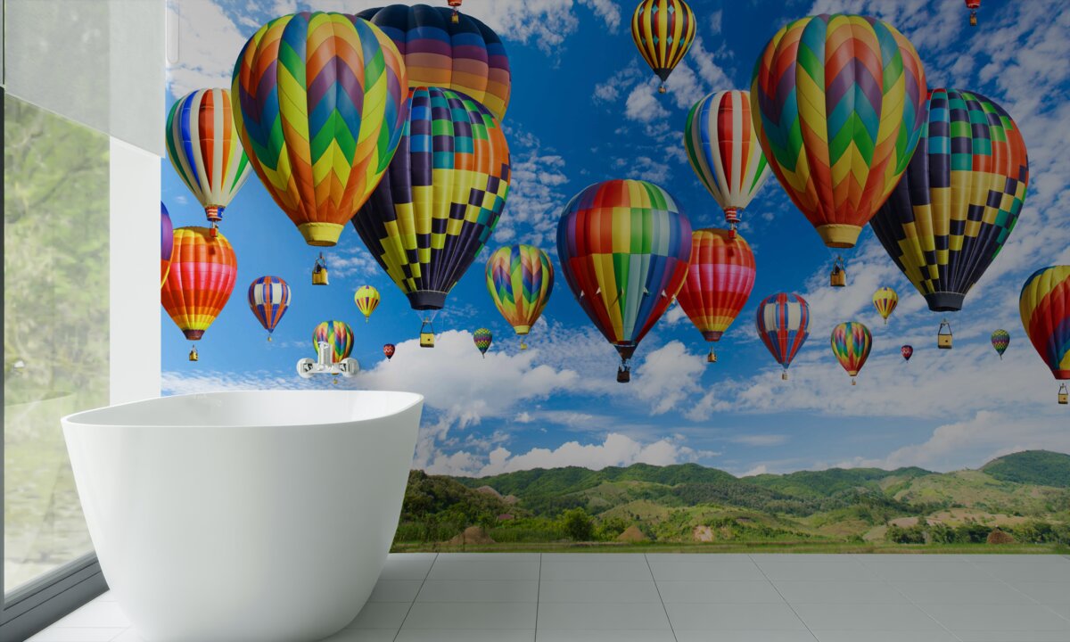 Fototapet procesiune de baloane de toate culorile