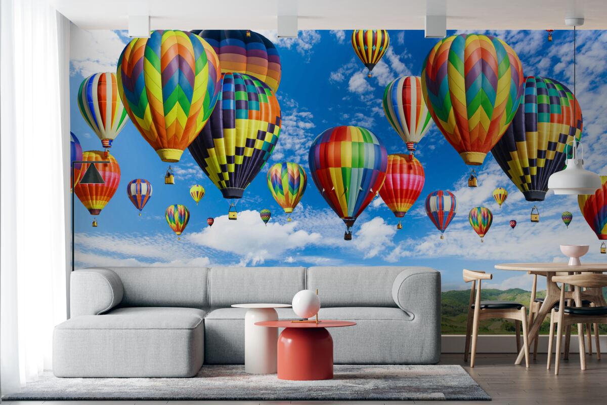 Fototapet procesiune de baloane de toate culorile