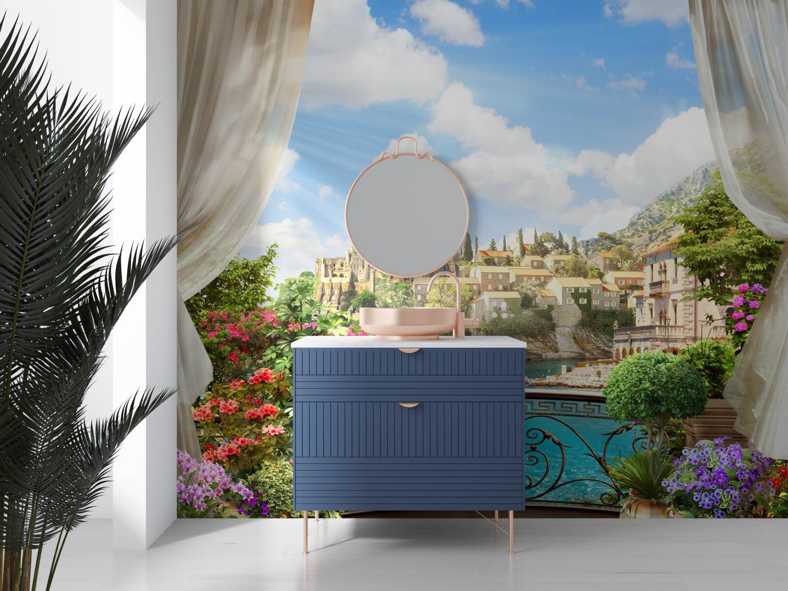 Fototapet vedere panoramică a orașului de la balcon