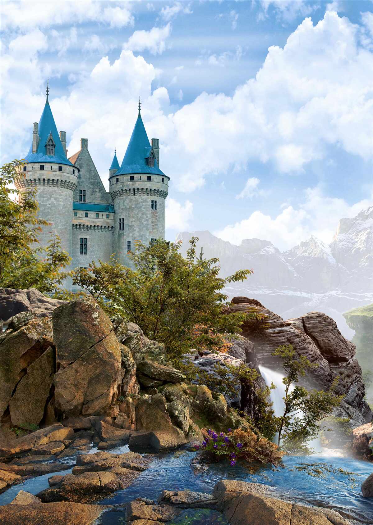 Fototapet un castel de basm săpat în stâncă