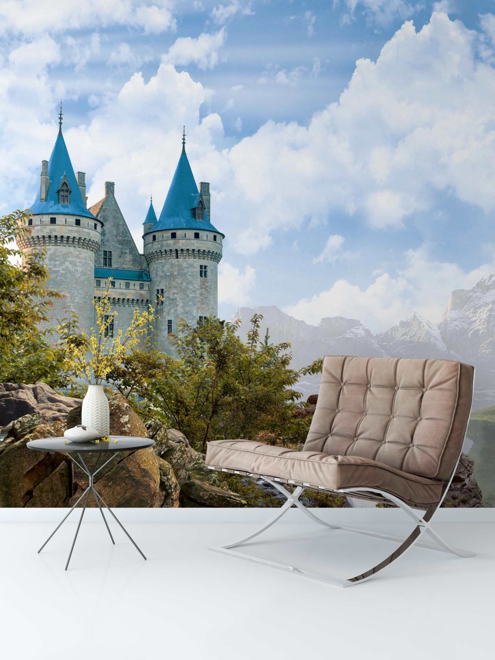 Fototapet un castel de basm săpat în stâncă