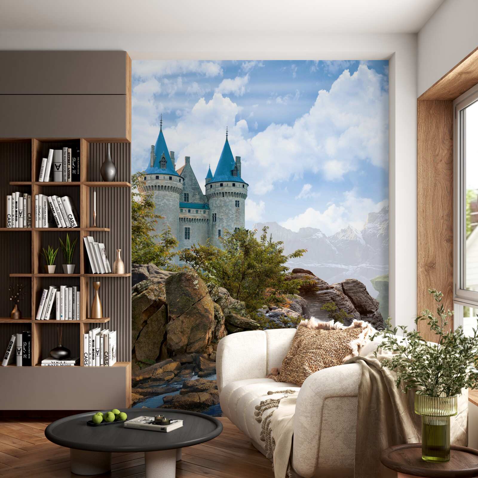 Fototapet un castel de basm săpat în stâncă