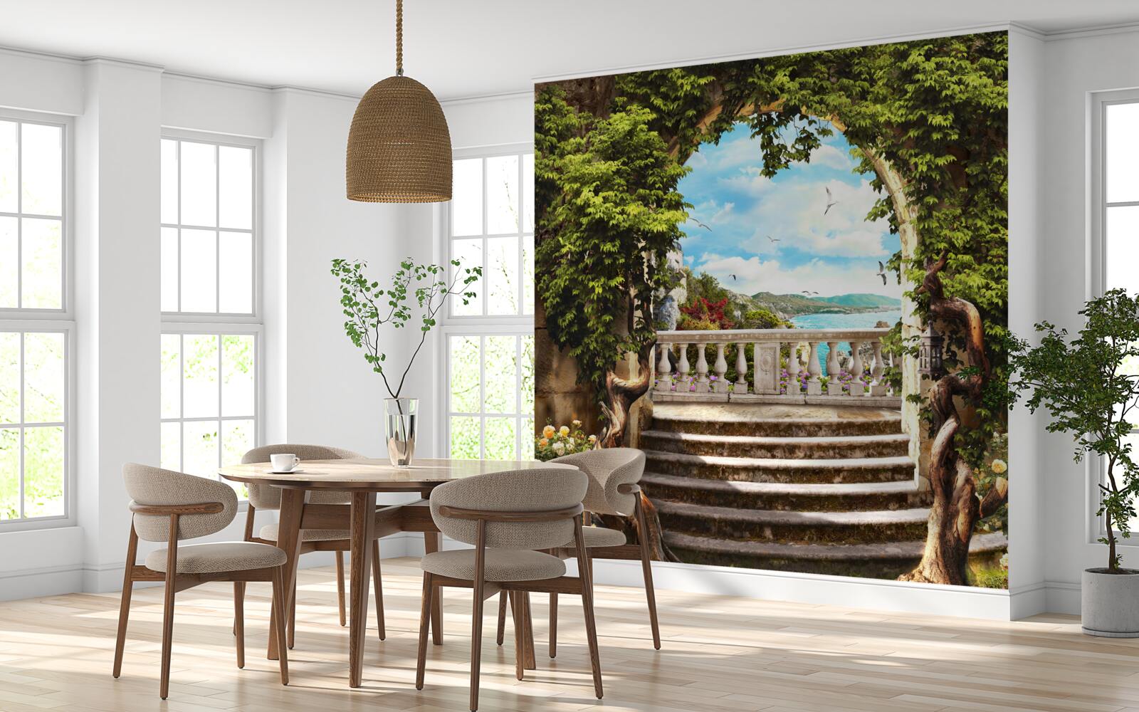 Fototapet scara care duce la balcon