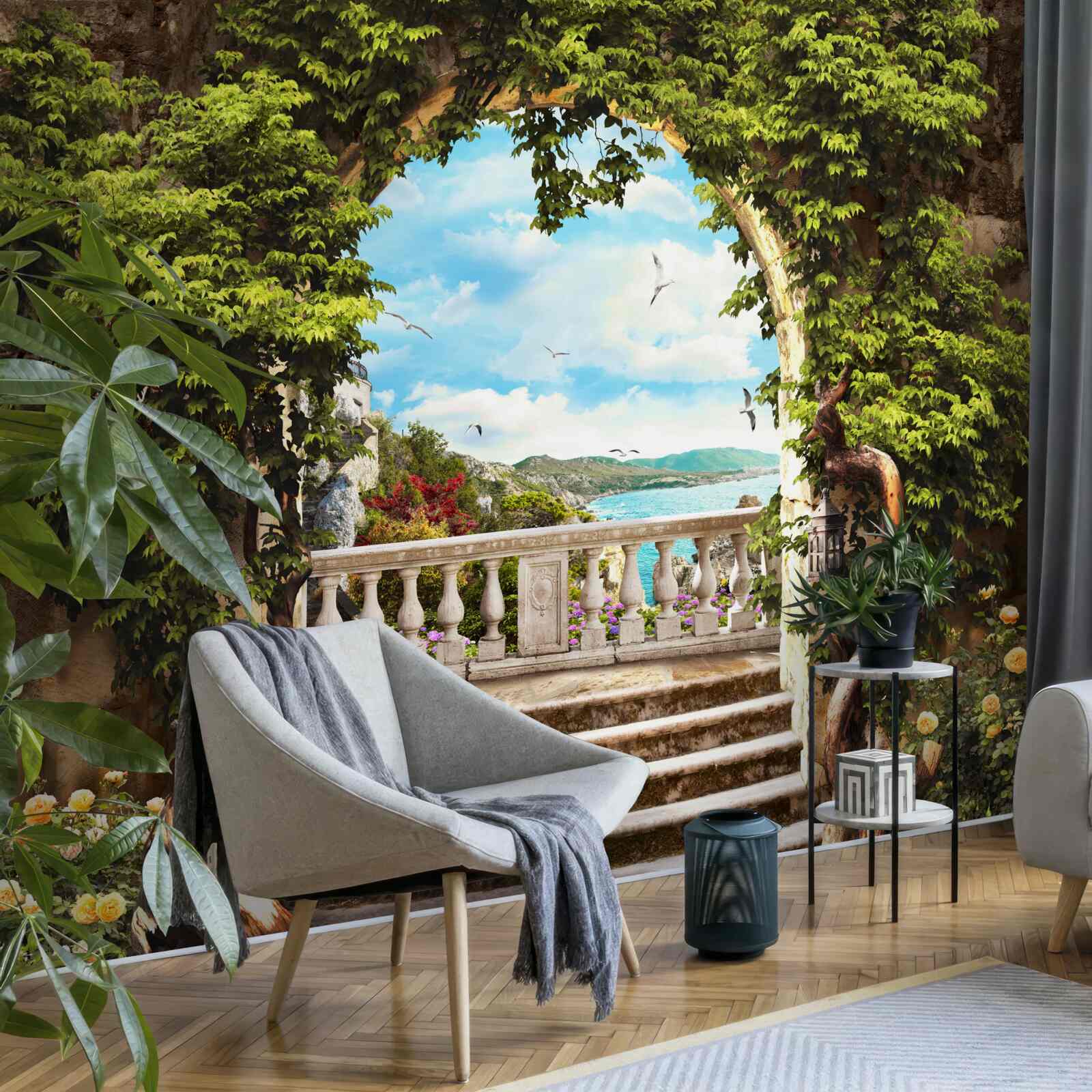 Fototapet scara care duce la balcon