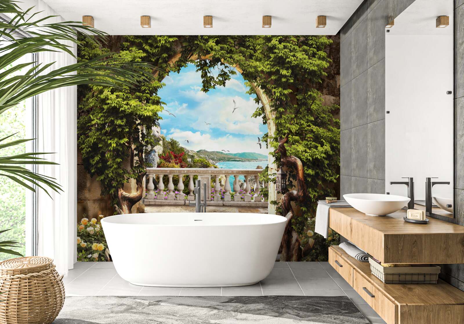 Fototapet scara care duce la balcon