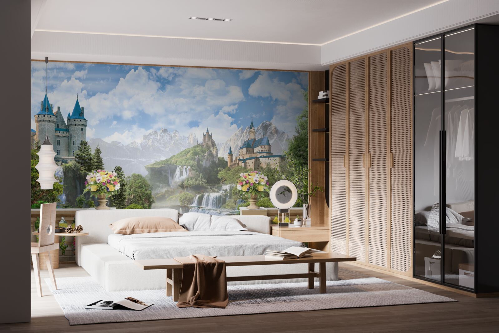 Fototapet castele și cascade