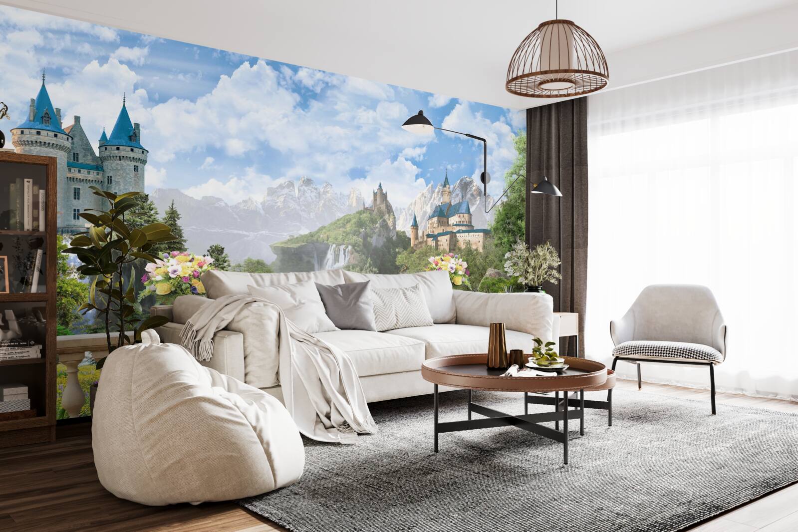 Fototapet castele și cascade