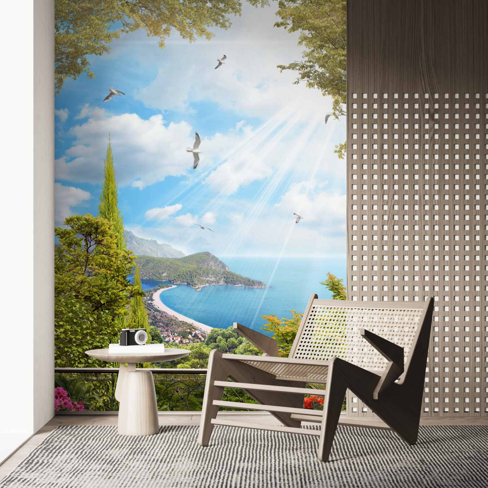 Fototapet vedere la împrejurimi din balcon