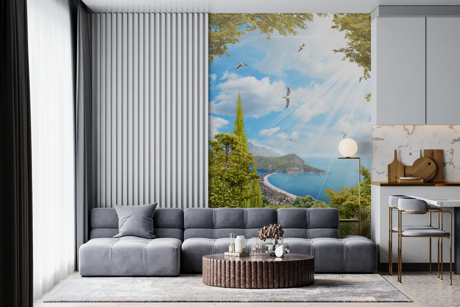 Fototapet vedere la împrejurimi din balcon