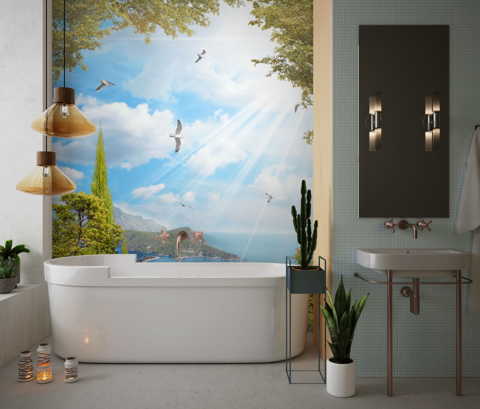 Fototapet vedere la împrejurimi din balcon