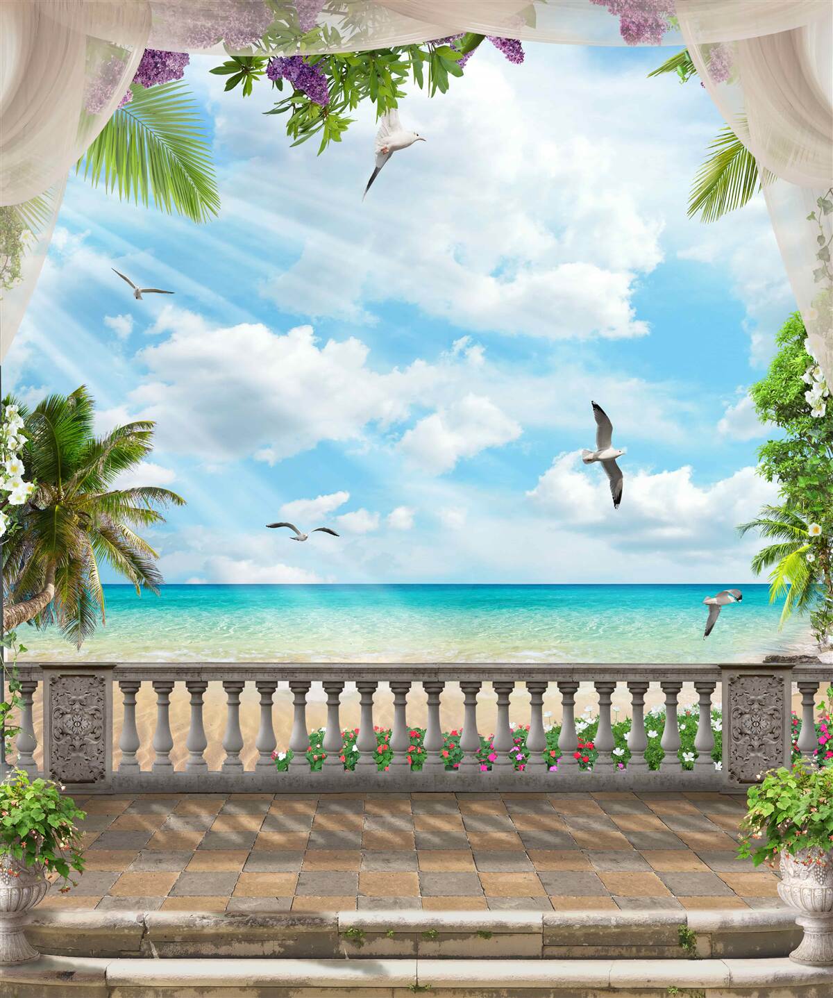 Fototapet terasă cu o priveliște magnifică