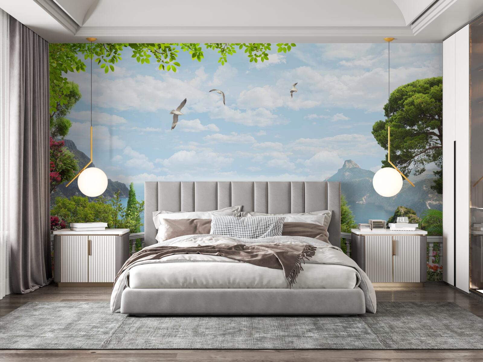 Fototapet vedere panoramică la mare de pe terasă