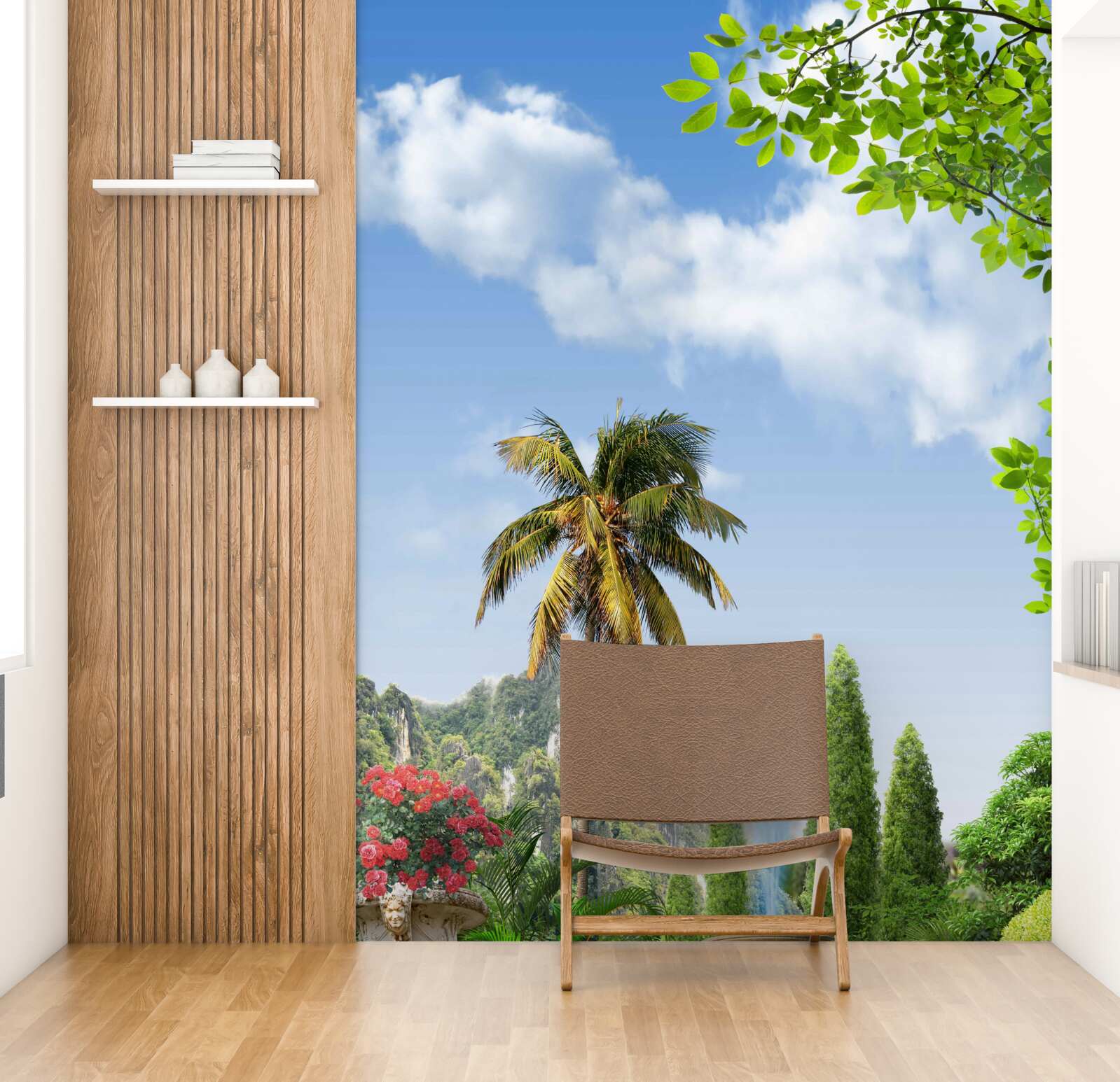 Fototapet păun pe scări