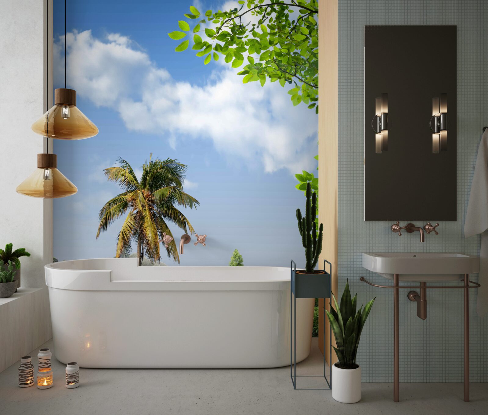 Fototapet păun pe scări