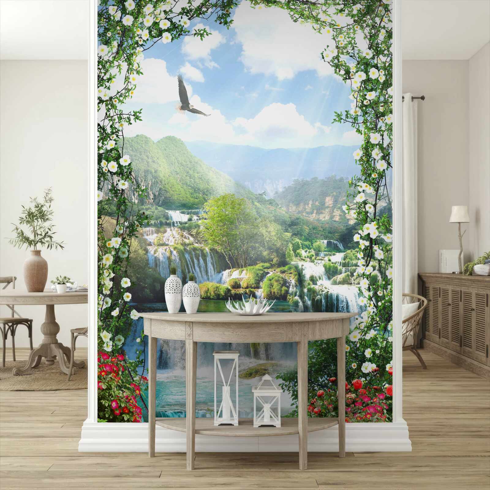 Fototapet peisaj cascadă de la balcon