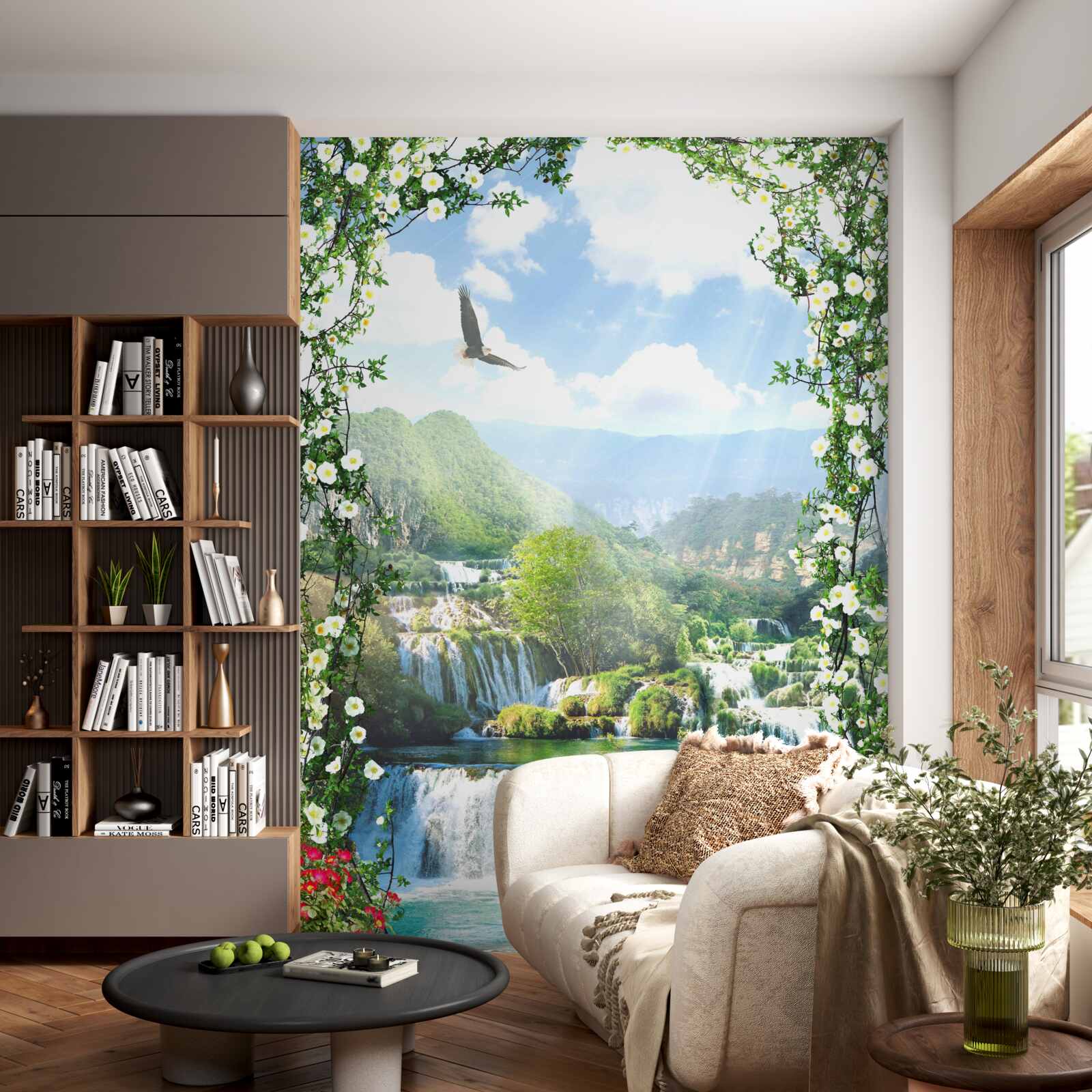 Fototapet peisaj cascadă de la balcon