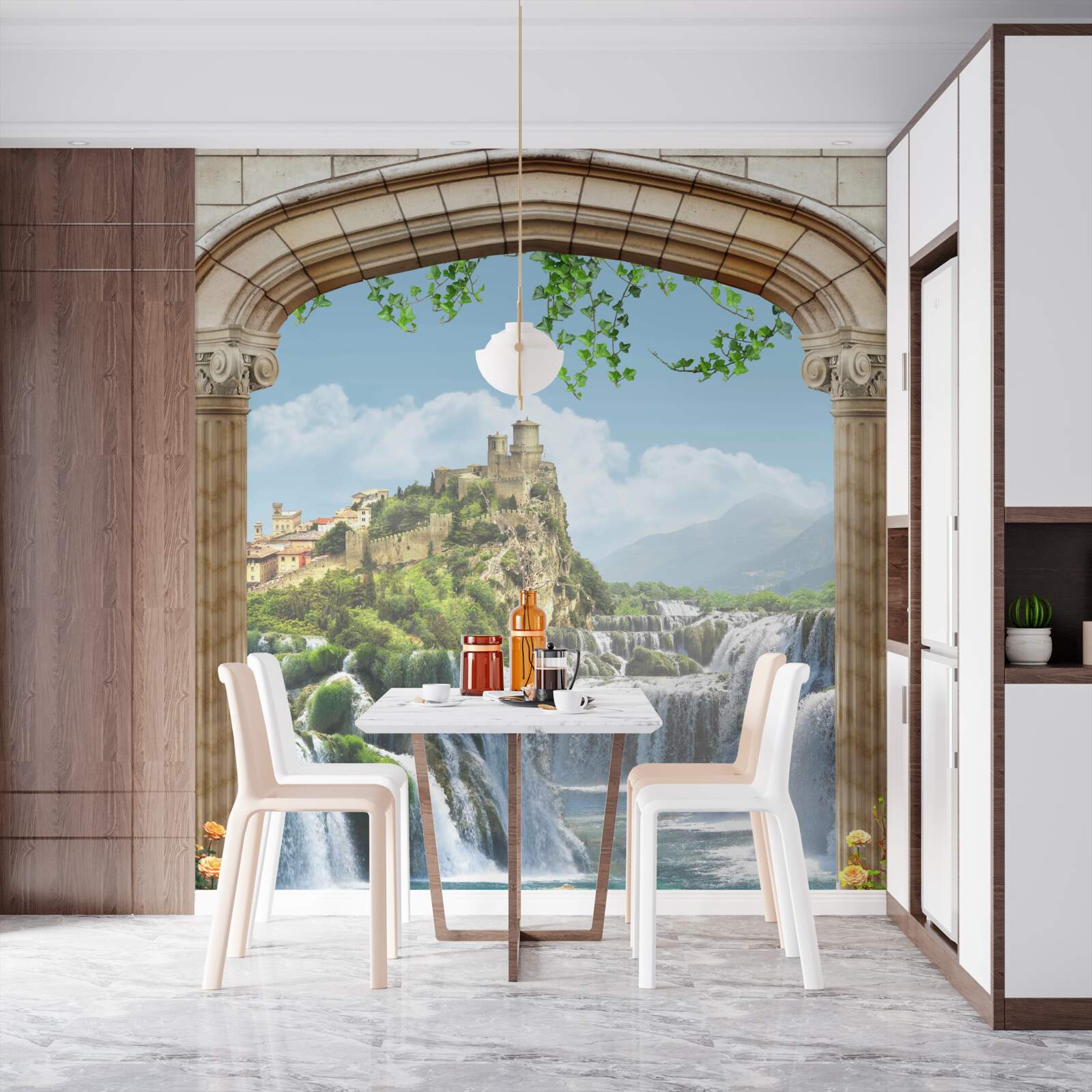 Fototapet vedere la frumoasele cascade de la arc