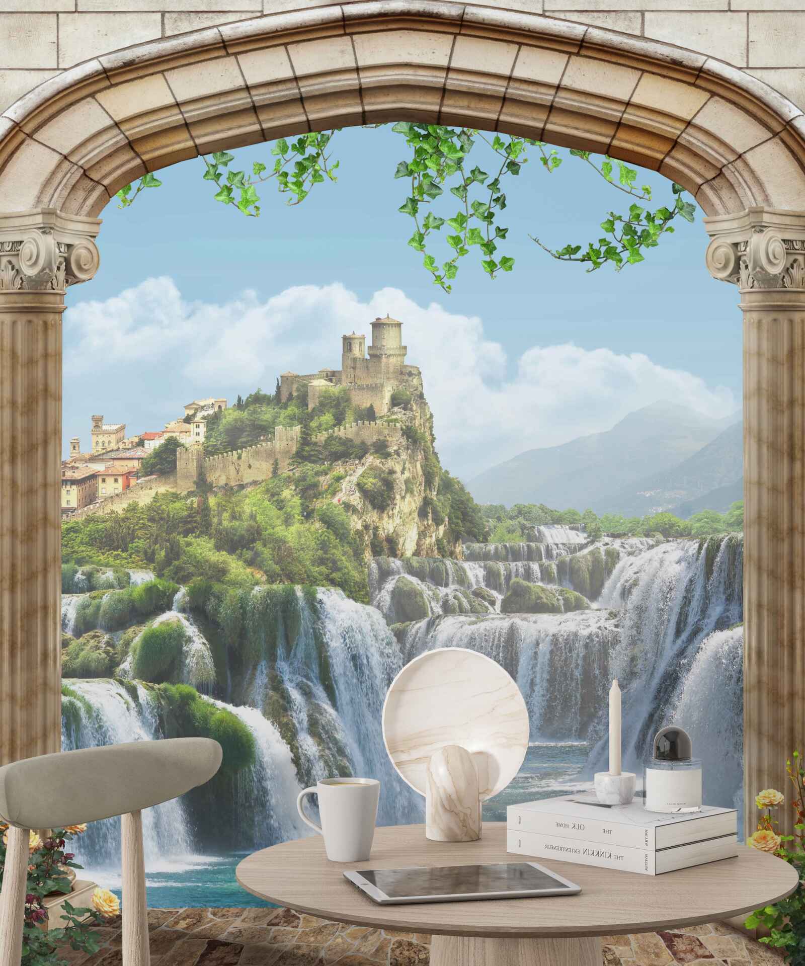 Fototapet vedere la frumoasele cascade de la arc