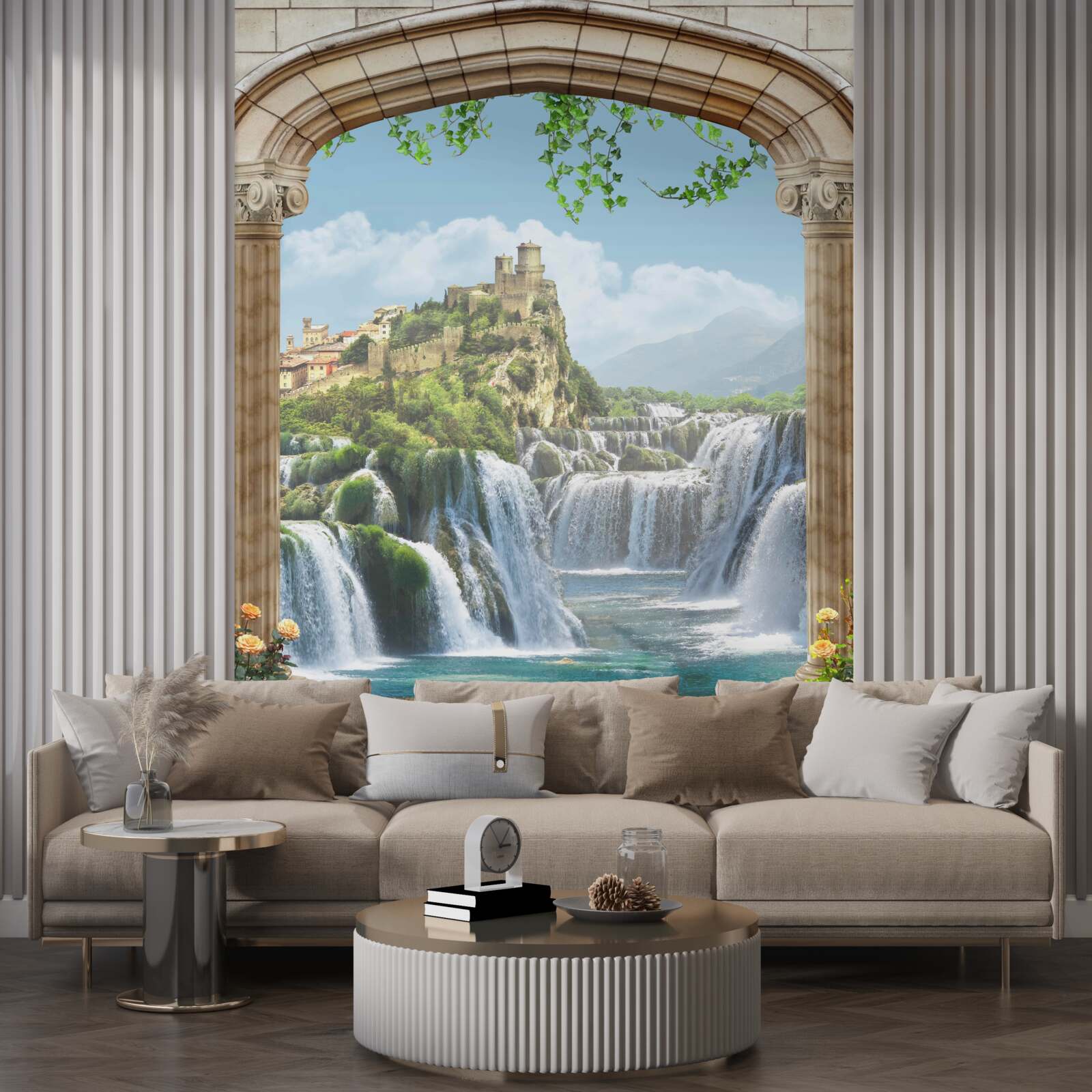 Fototapet vedere la frumoasele cascade de la arc