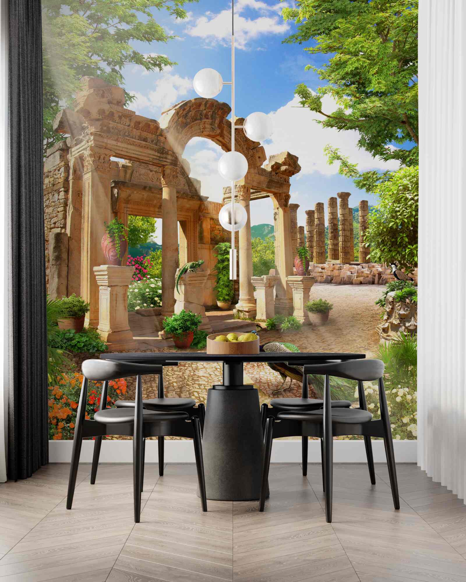 Fototapet structuri arcuite din piatră cu suporturi