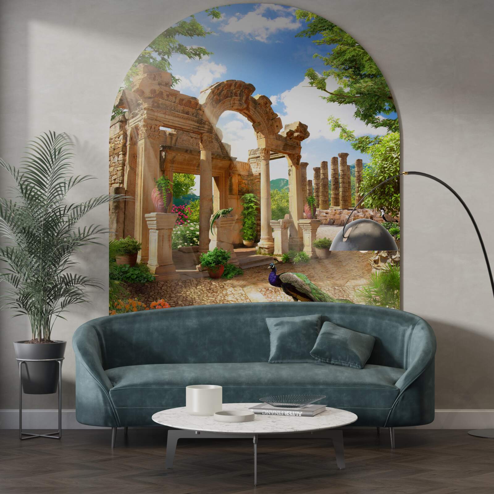 Fototapet structuri arcuite din piatră cu suporturi