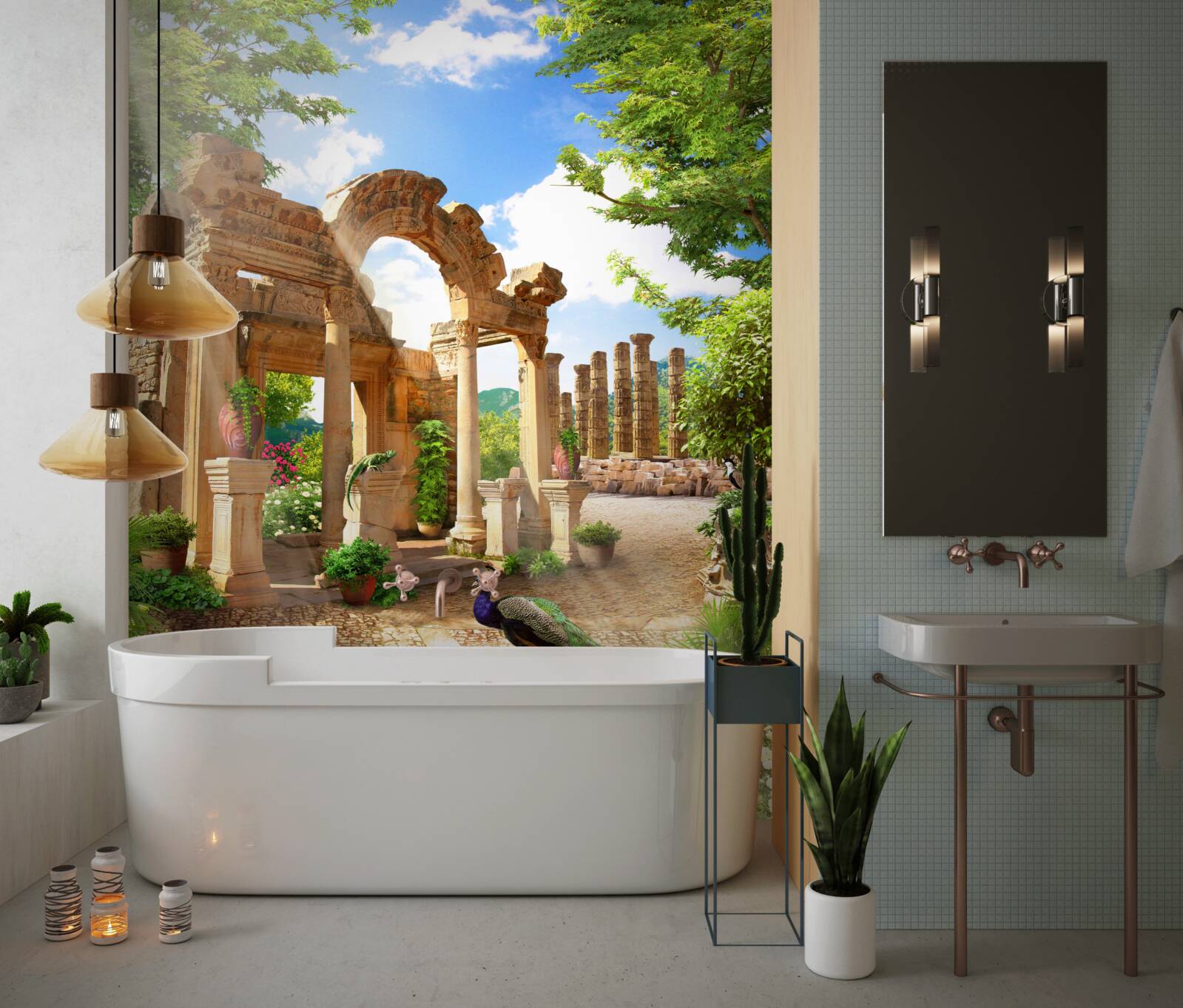 Fototapet structuri arcuite din piatră cu suporturi