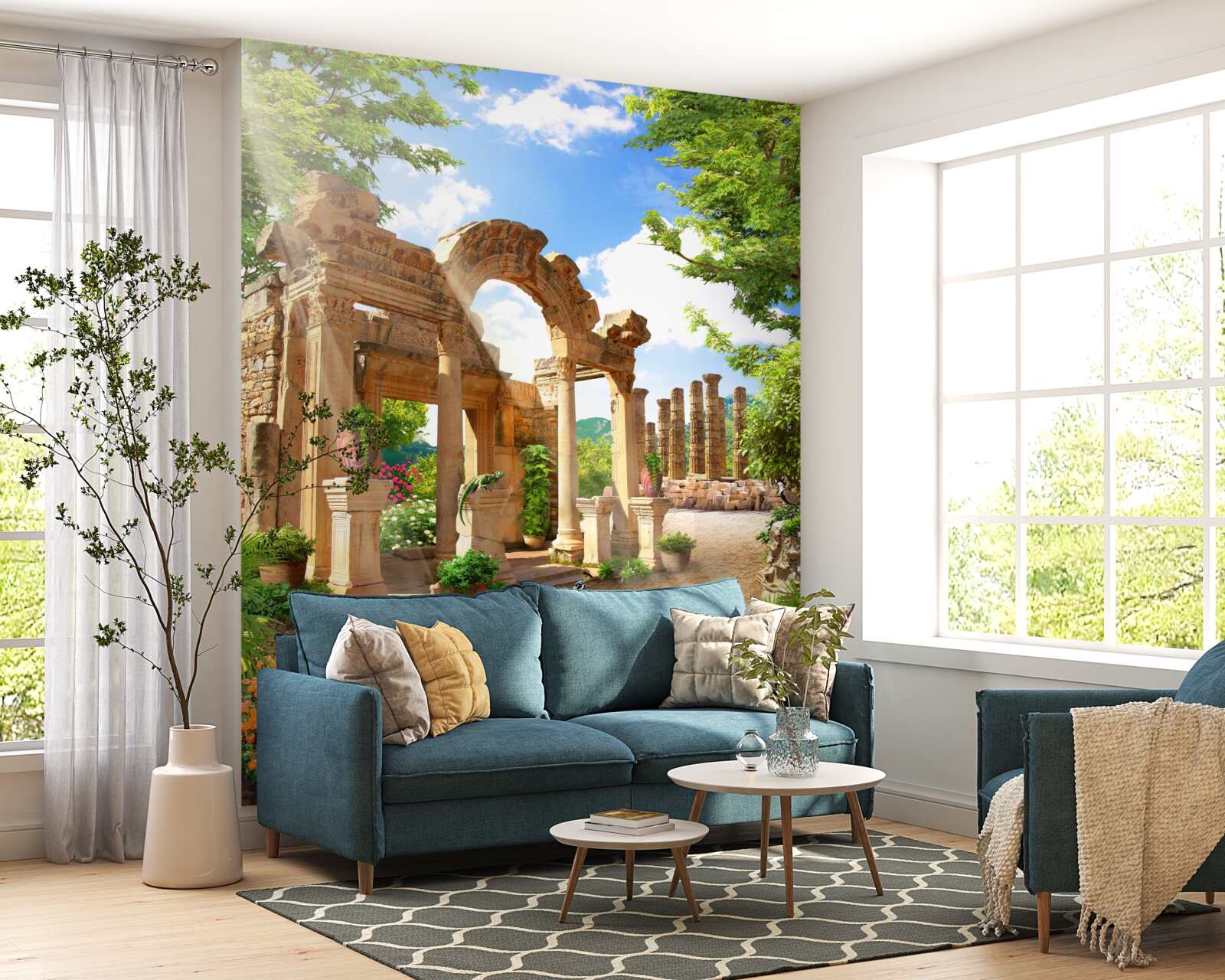 Fototapet structuri arcuite din piatră cu suporturi