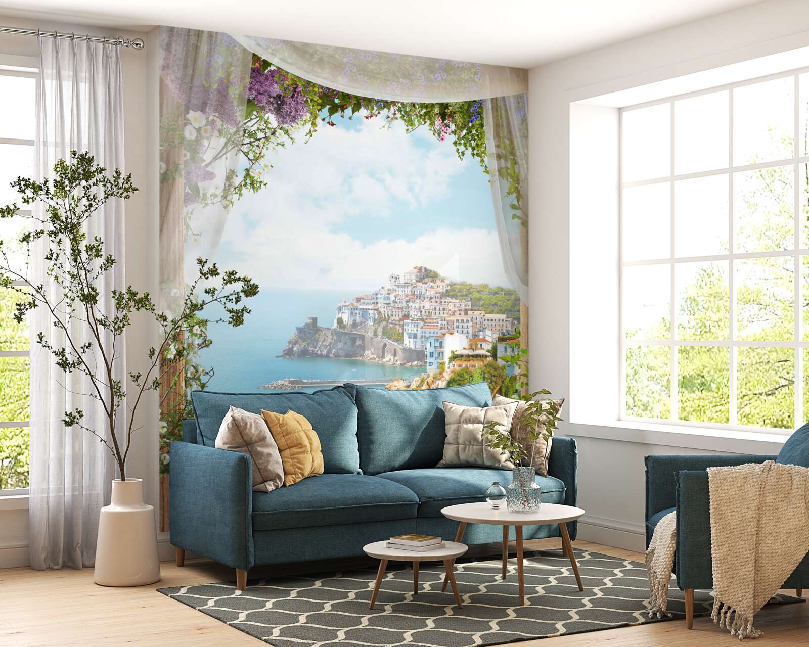 Fototapet peisaj marin și urban uluitor