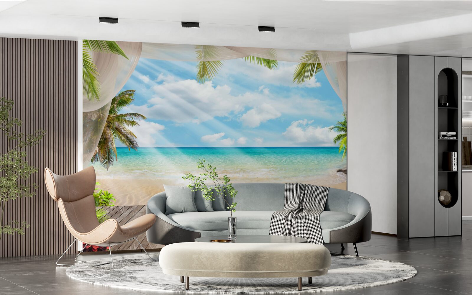 Fototapet drumul spre ocean prin văl