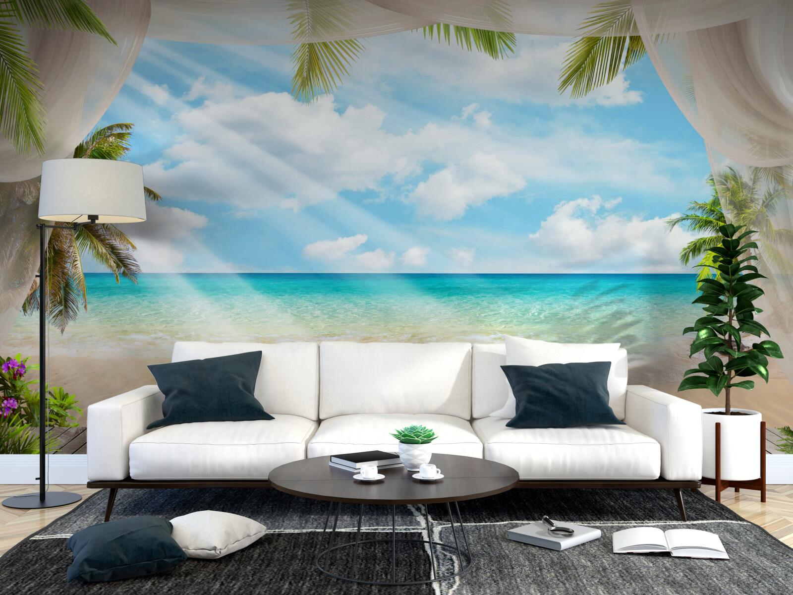 Fototapet drumul spre ocean prin văl