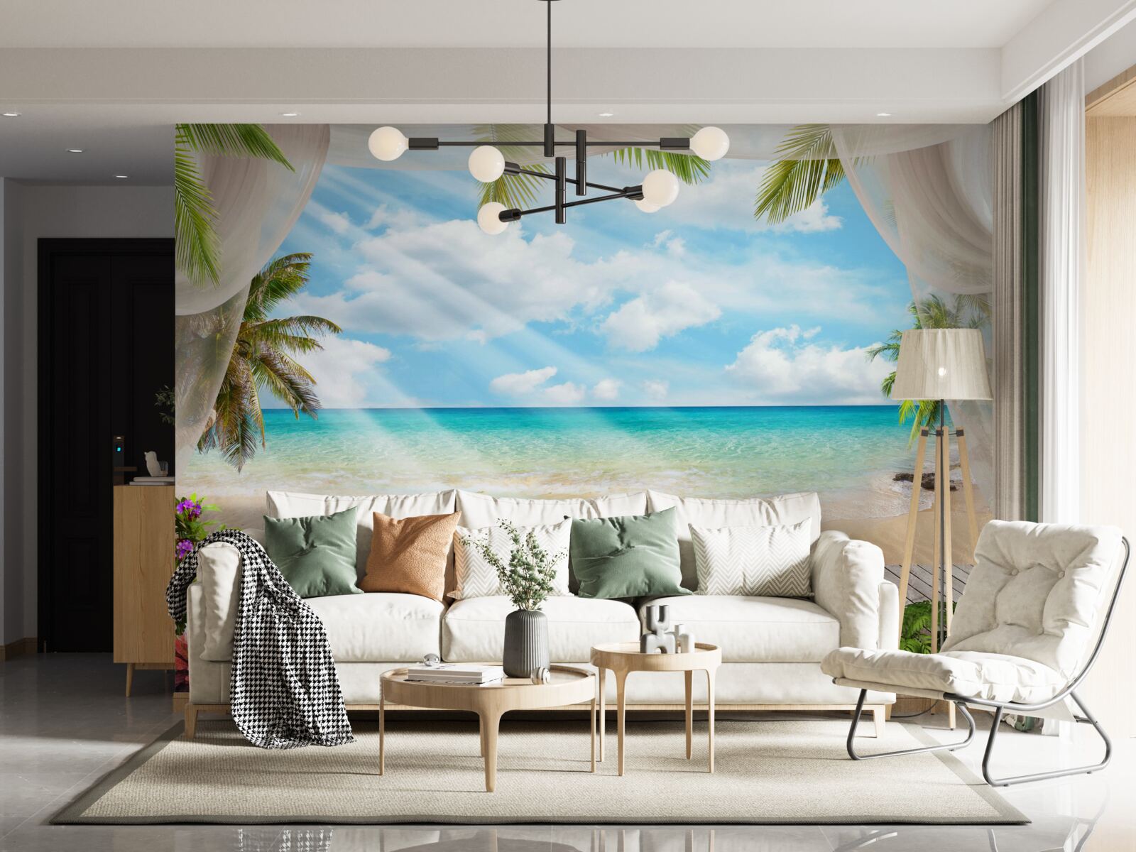 Fototapet drumul spre ocean prin văl