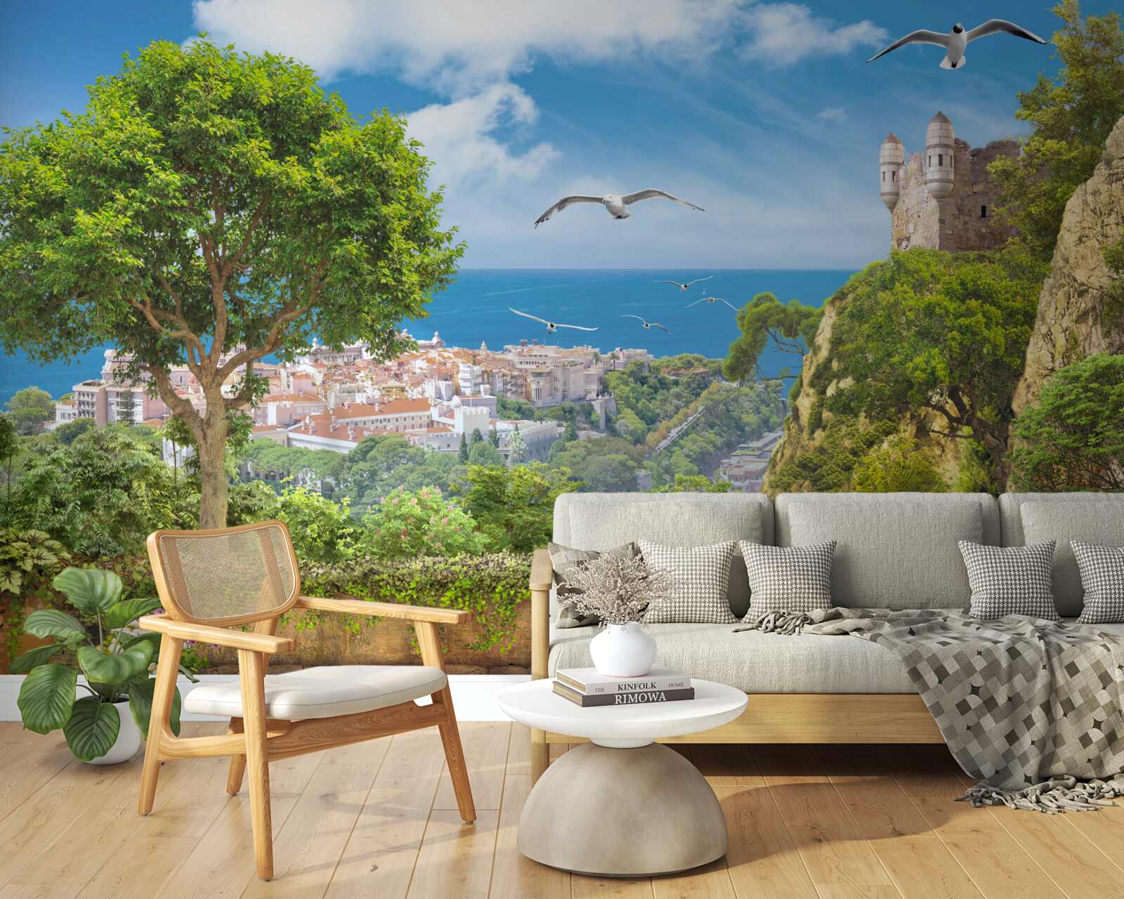 Fototapet un oraș aproape de ocean