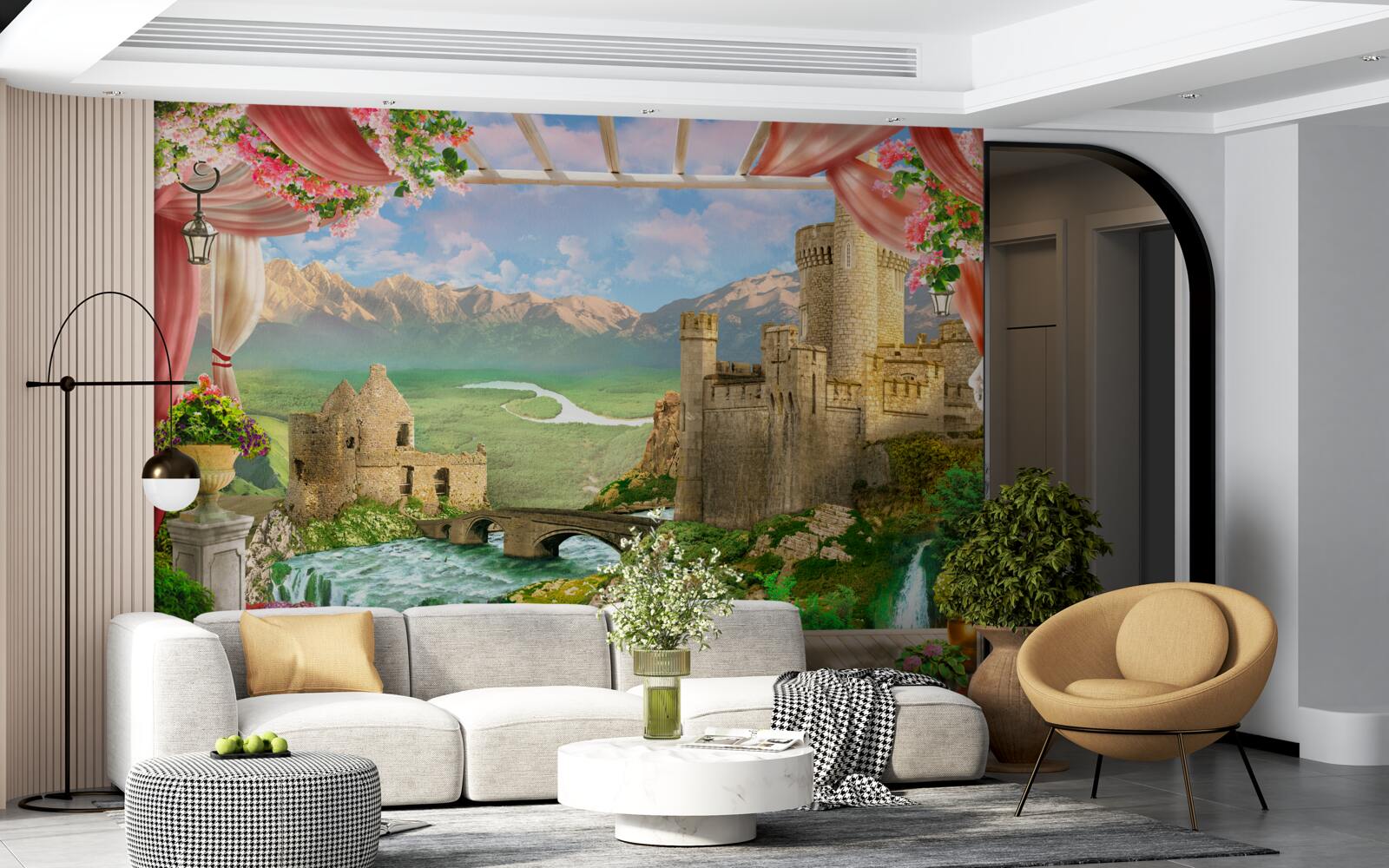 Fototapet panorama castelului antic