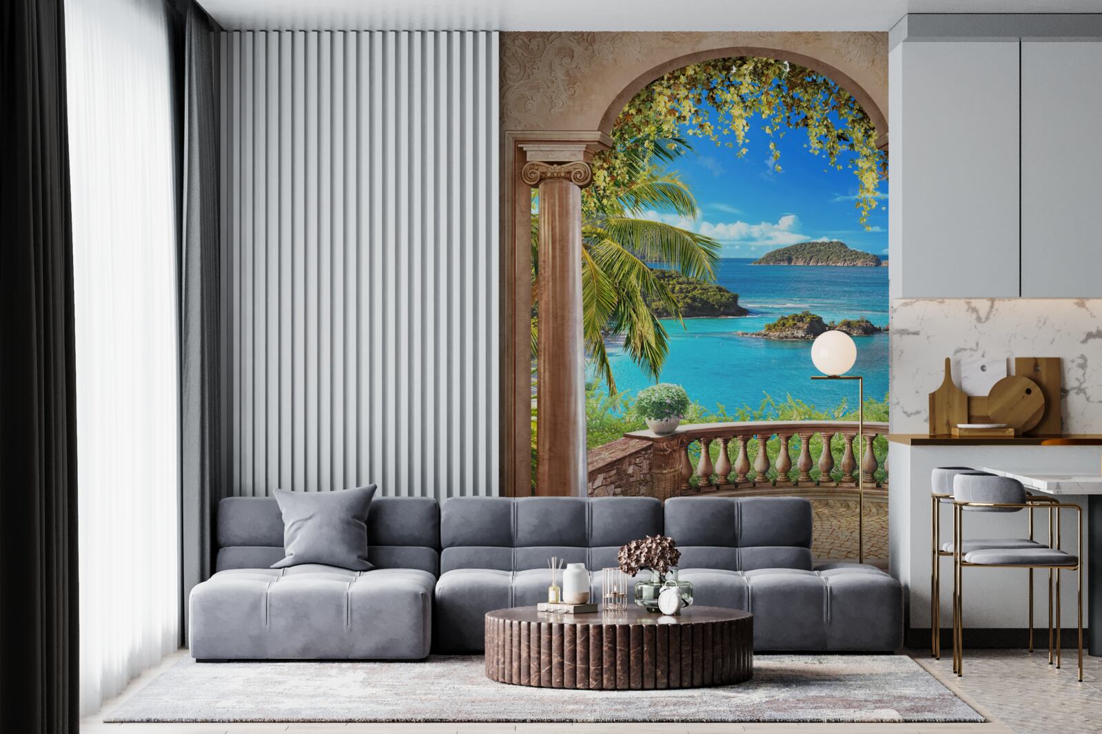 Fototapet balcon cu o priveliște uluitoare