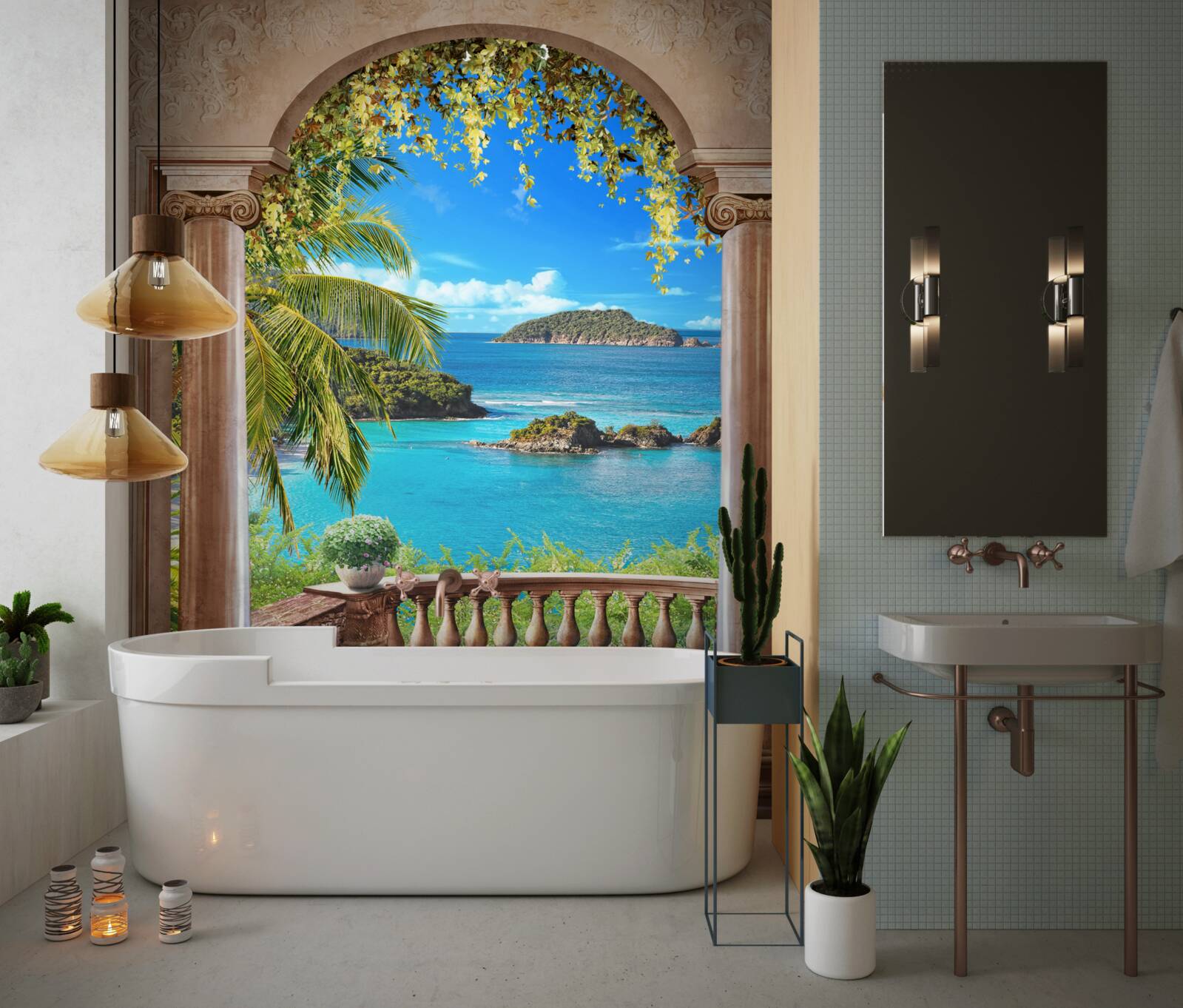 Fototapet balcon cu o priveliște uluitoare