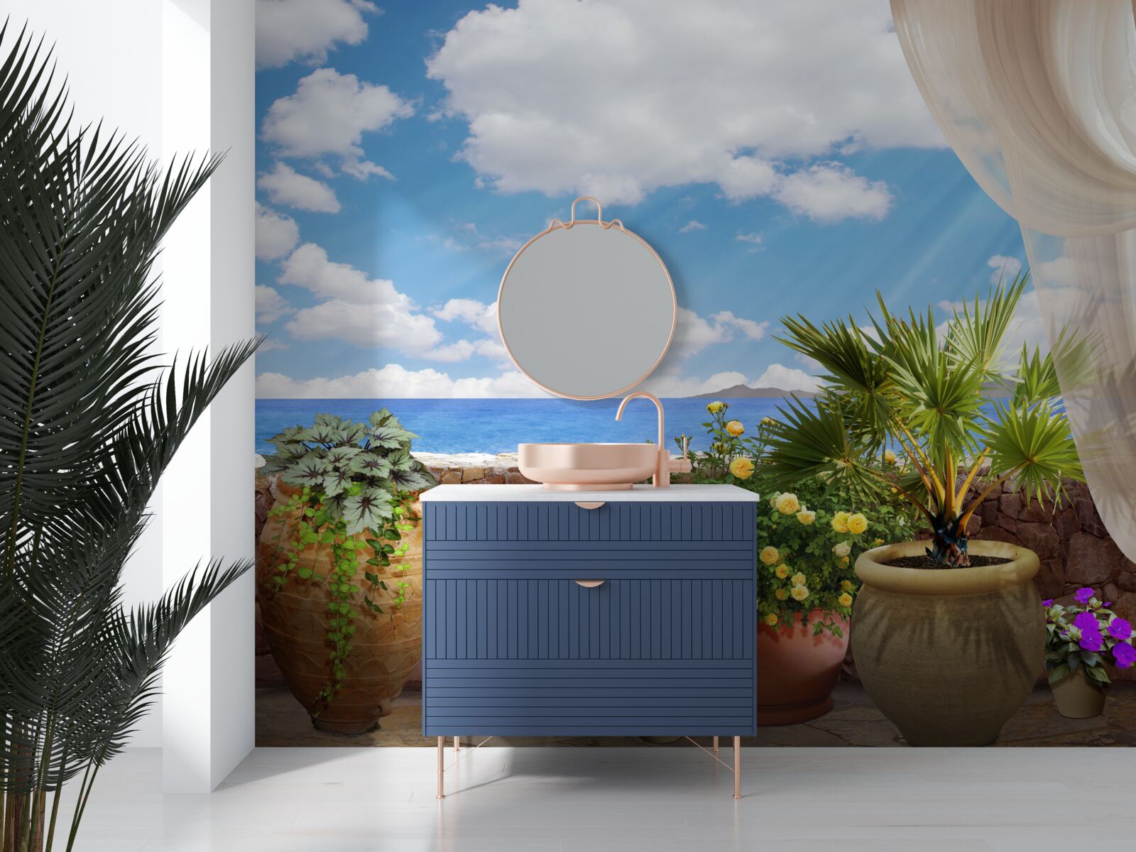 Fototapet balcon cu ghivece