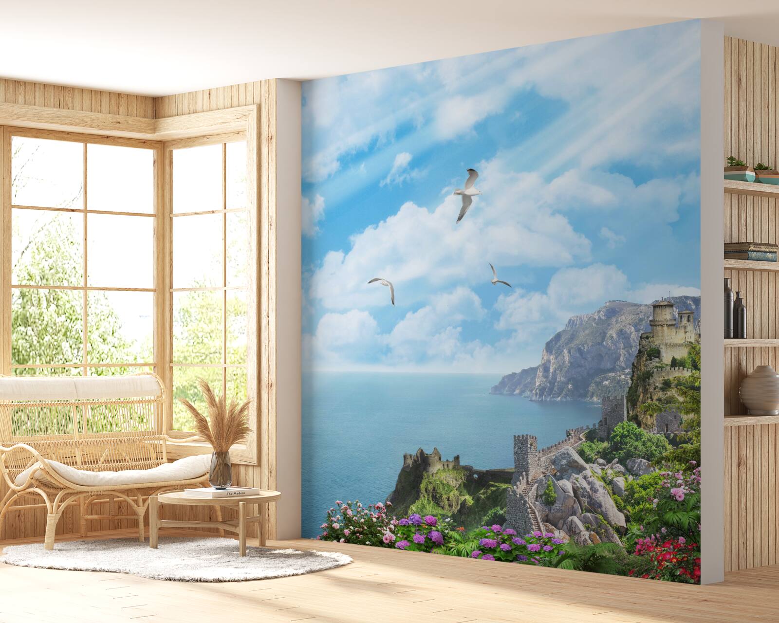 Fototapet păsări zburând deasupra oceanului