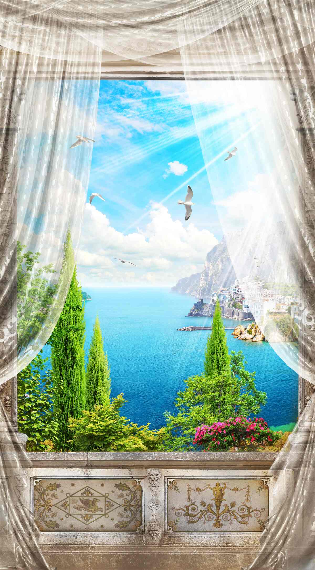 Fototapet vedere de la fereastră