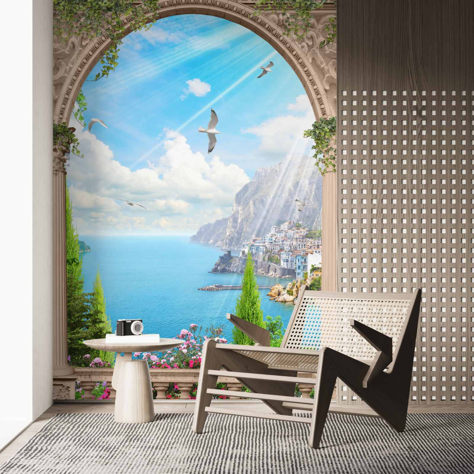 Fototapet peisaj marin de la fereastră