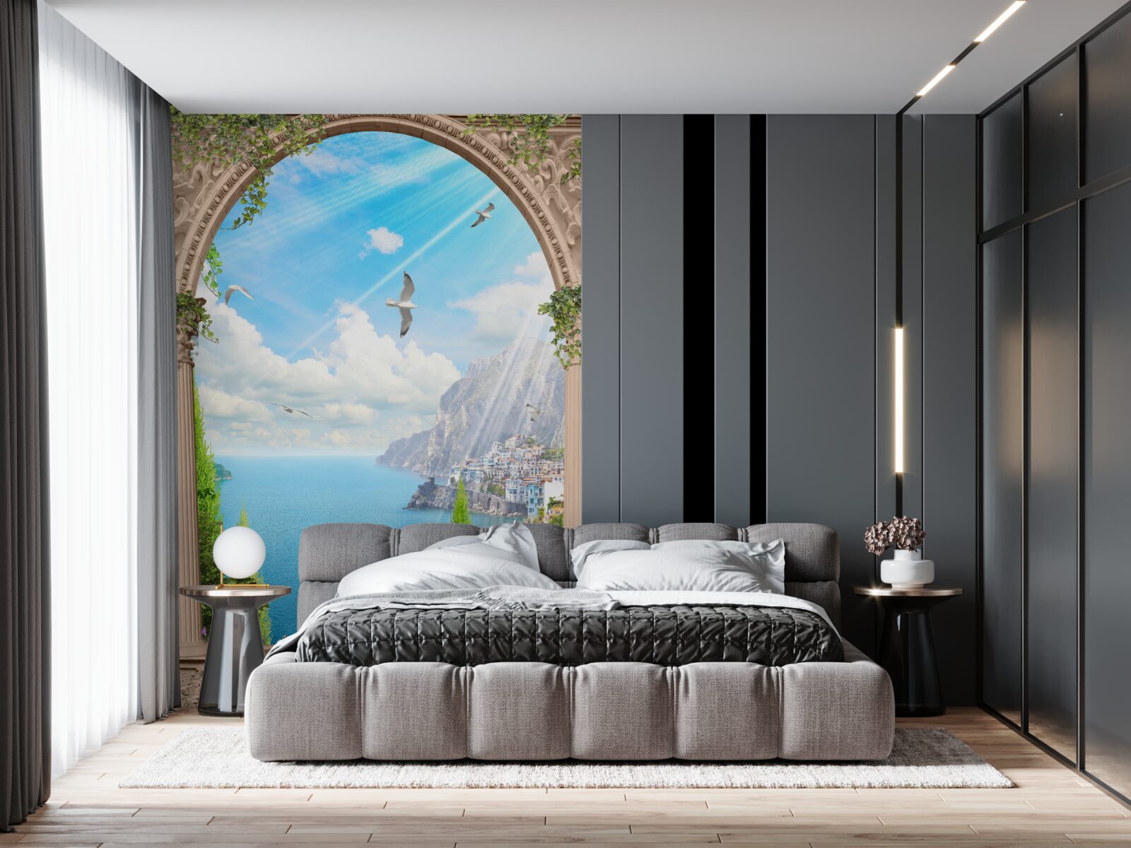 Fototapet peisaj marin de la fereastră