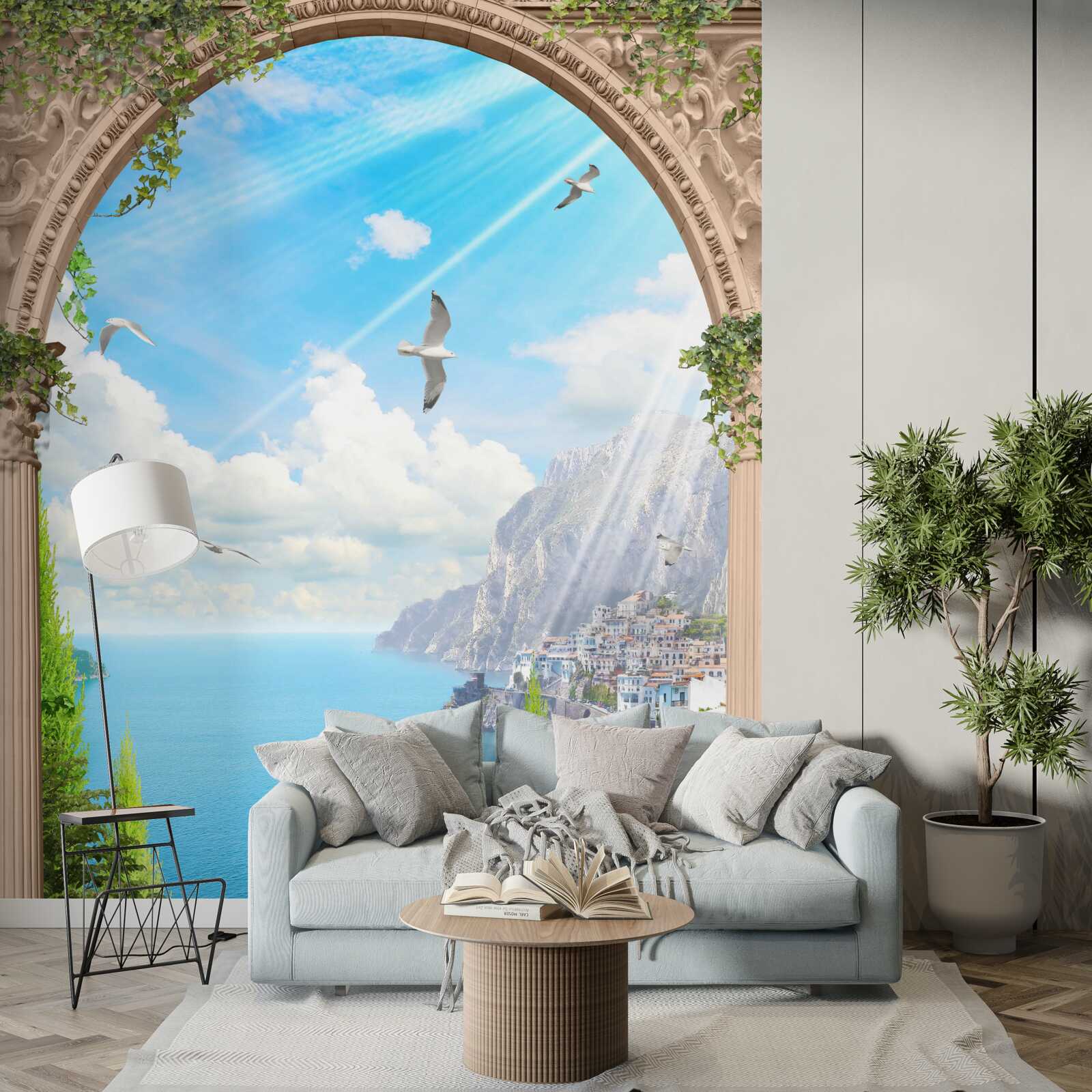 Fototapet peisaj marin de la fereastră