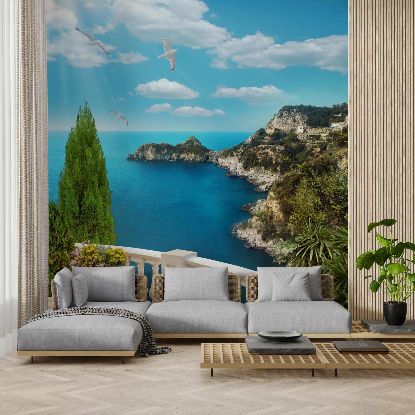 Fototapet vedere la mare din balcon