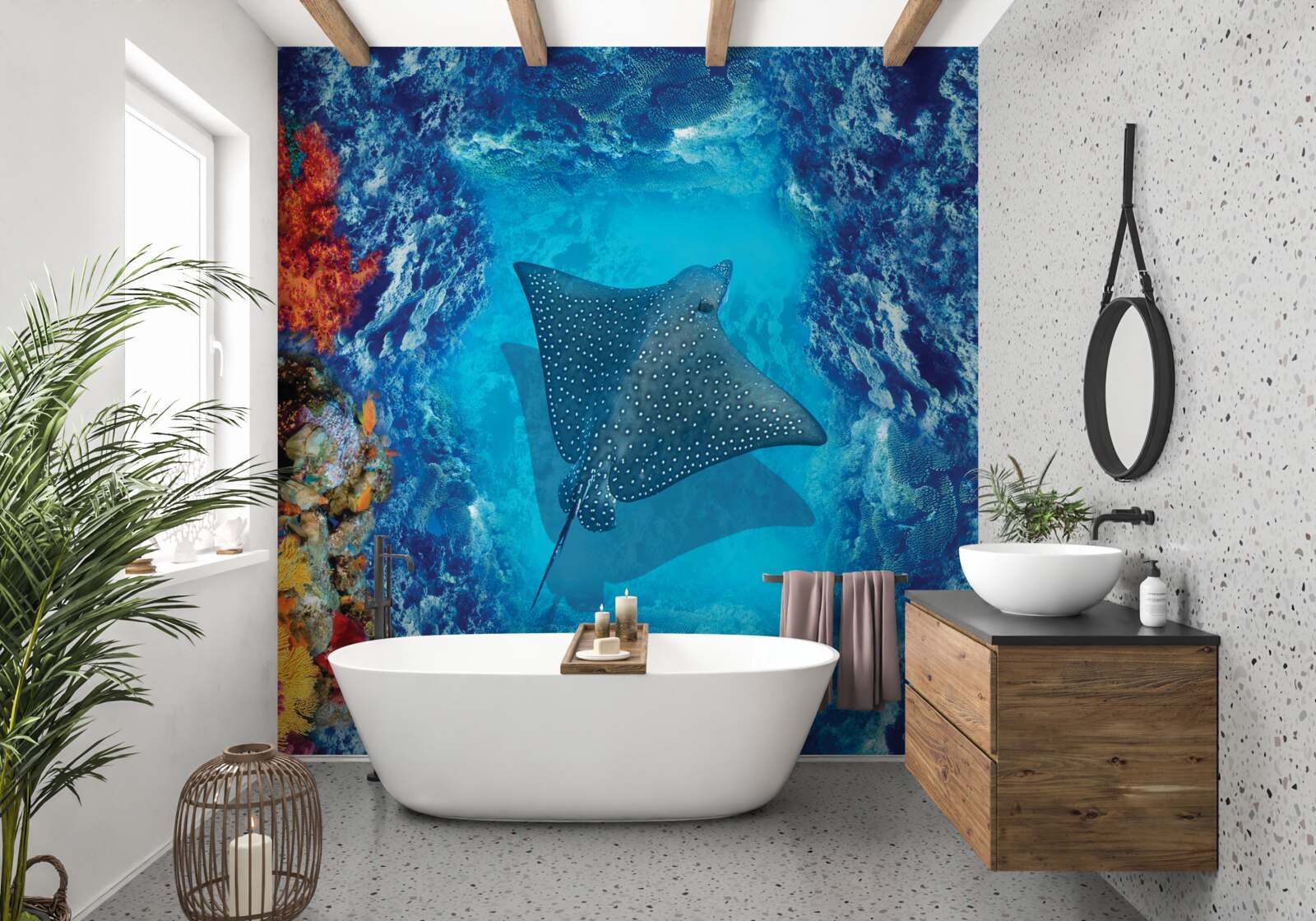 Fototapet stingray plutitoare