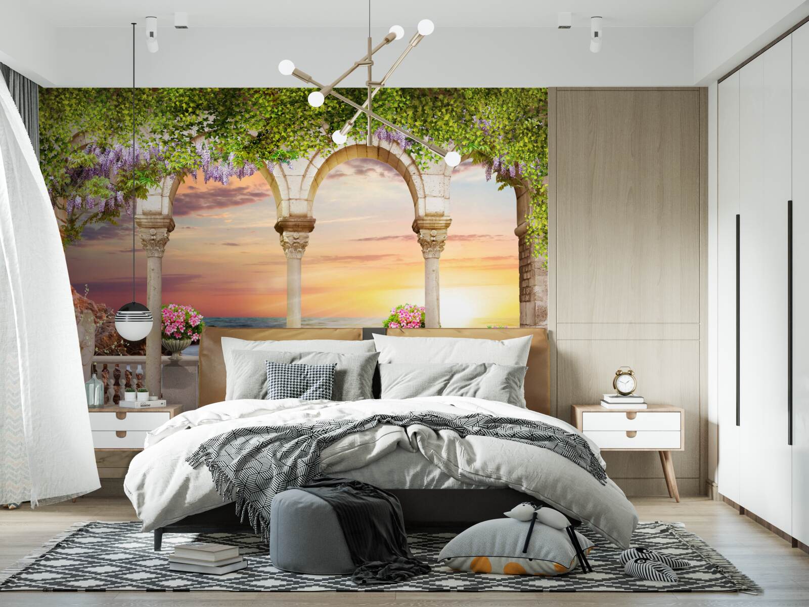 Fototapet verandă cu flori