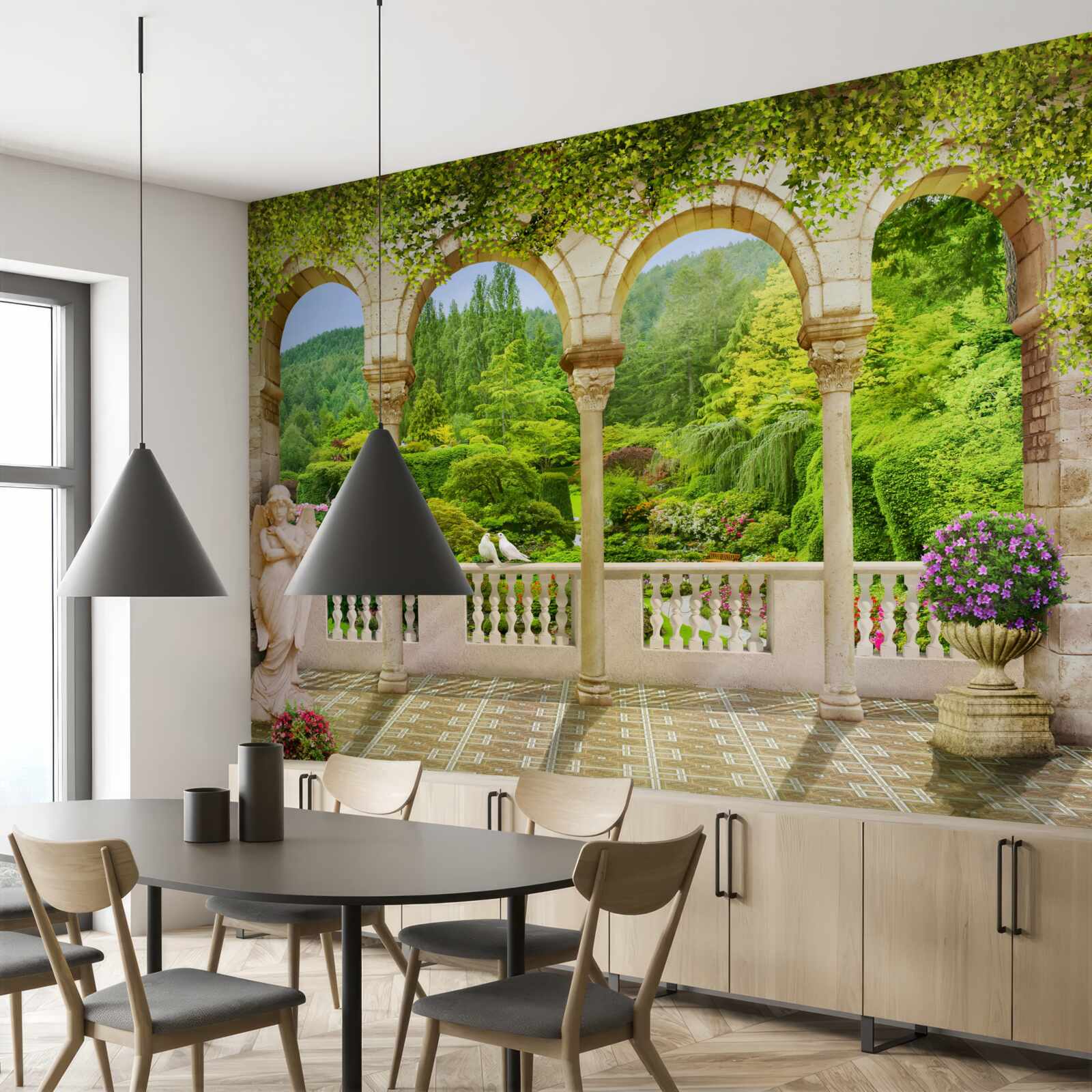 Fototapet balcon cu coloane arcuite