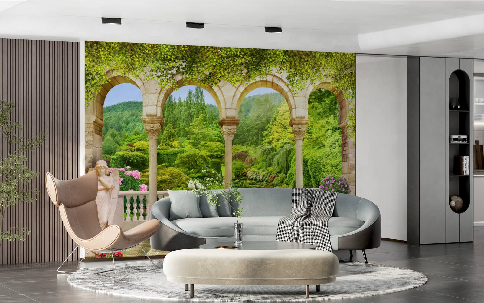 Fototapet balcon cu coloane arcuite